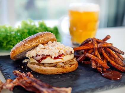 BBQ burger with Grill Cheese