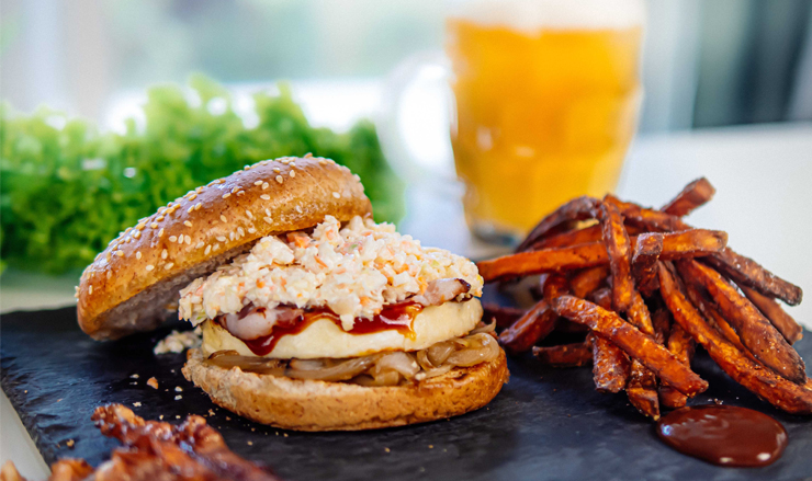 BBQ burger with Grill Cheese